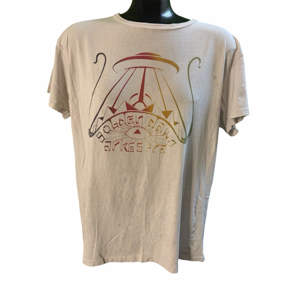 Golden Dawn Arkestra Graphic T-Shirt White Psychedelic Band Tee Size Large